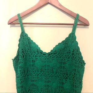 INC Green Crochet Dress
